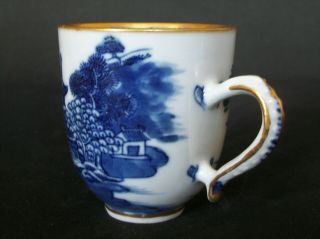 PERFECT CHINESE 18th C QIANLONG BLUE AND WHITE PAGODA LAKE TEA CUP VASE BOWL 5 6