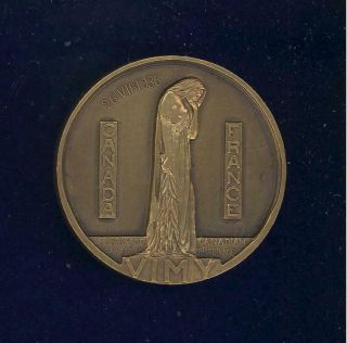 Vimy Ridge Pilgrimage /memorial Unveiling 1936 Official French Bronze Medal