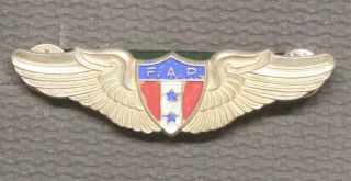 Panama - Air Force Pilot Wings,  Made By N.  S.  Meyer,  Painter Shield W/blue Top