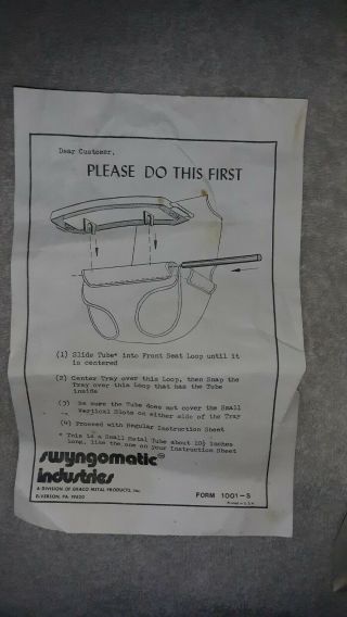VINTAGE Swyngomatic Baby Swing,  TODDLETIME by PENNEYS 1001 Graco Metal Products 12