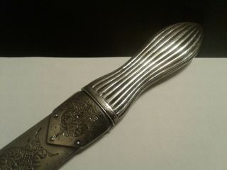 Detailed 1880 ' s 14 inch English George Unite Sterling Silver Book Page Turner 3