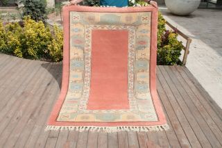 Turkish Rug 48  X72  Vintage Tribal Soft Color Rug Oushak Carpet 124x184cm 4x6