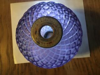 Larg Quilted Lightning Rod Ball Stunning Amethyst Glass,  Sca Old Weather Warrior