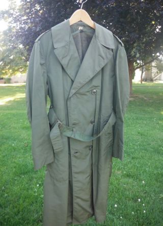 Vintage Usmc Military Trench Rain Coat 1950 