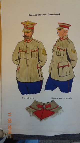 1919 Wwi Polish Litho Prints Uniforms Album Mundurow Polskiego Korpusu