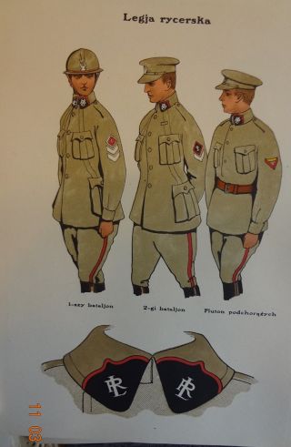1919 WWI POLISH LITHO PRINTS UNIFORMS ALBUM MUNDUROW POLSKIEGO KORPUSU 4