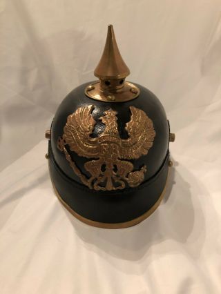 Ww1 German Pickelhaube Wwi Prussian Spiked Helmet Maker Marked And Unit Marked