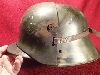 Scarce Ww I Germany German Military Helmet With Heavy Sniper Front Plate,  Rare