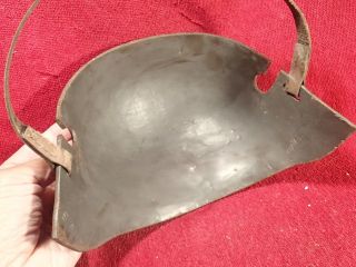 SCARCE WW I GERMANY GERMAN MILITARY HELMET with HEAVY SNIPER FRONT PLATE,  RARE 4