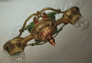 Antique Chandelier Cast Iron Polychrome Flush Mount Ceiling Fixture 30 