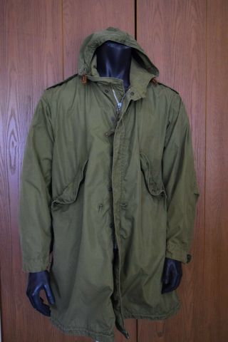 Vintage Us Army M - 1951 M1951 Fishtail Parka Shell Dated 1956 Size Small