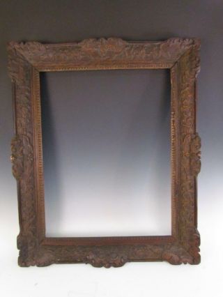 1800s EARLY ANTIQUE CHINESE EXPORT CARVED WOOD PAINTING FRAME 2