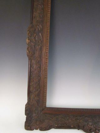 1800s EARLY ANTIQUE CHINESE EXPORT CARVED WOOD PAINTING FRAME 6