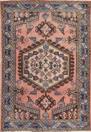 Viss Persian Rug 3 X 5 Hand - Knotted Wool Geometric Oriental Carpet Area Rug Pink