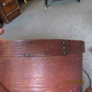 Antique large pantry box with bail handle and cover 6