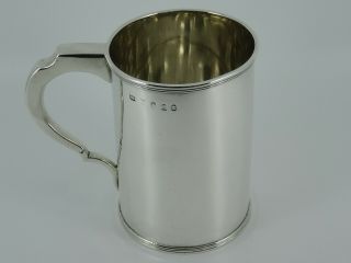 Lovely George Iii Solid Sterling Silver Plain One Pint Tankard London 1798 455g
