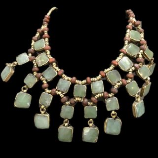 Rare Ancient Silver Jade Stone Pendant Necklace 300 B.  C 28 Stones