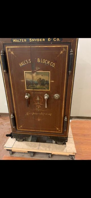 Hall’s Safe And Lock Co,  34 Inches X36 Inches X 62 Inches Tall,  Paint Good