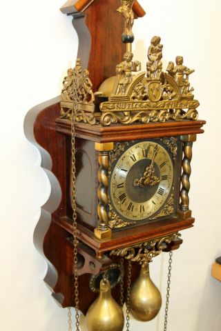 Old Zaanse Zaandam Warmink Wuba Dutch Antique Vintage Wall Clock 8 Day 64 Cm