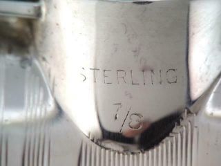 LG Art Deco STERLING SILVER LIQUOR FLASK 310g VERTICAL LINE DESIGN 7/8 PINT 5