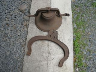 Vintage Small School Farm Bell With Cradle
