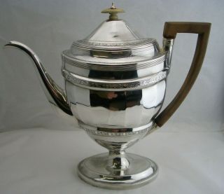George Iii Silver Coffee Pot - London 1803 - William Hall - 24oz