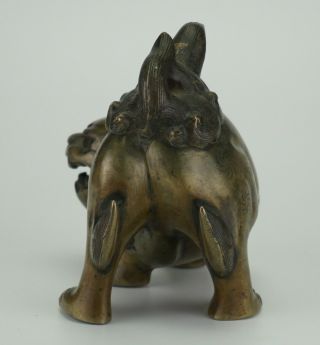 FINE Antique Japanese Chinese? Bronze Fu Dog Censer Incense Burner 19th C 5