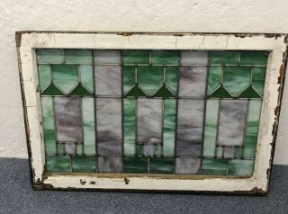 Antique Arts And Crafts Leaded Stained Glass Window