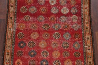 Antique EVENLY WORN Lori Persian Tribal Oriental Hand - Knotted RED Wool Rug 4 ' x7 ' 3