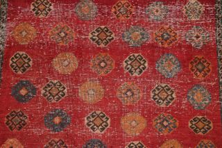 Antique EVENLY WORN Lori Persian Tribal Oriental Hand - Knotted RED Wool Rug 4 ' x7 ' 4