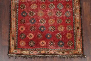 Antique EVENLY WORN Lori Persian Tribal Oriental Hand - Knotted RED Wool Rug 4 ' x7 ' 5