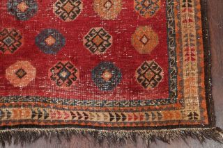 Antique EVENLY WORN Lori Persian Tribal Oriental Hand - Knotted RED Wool Rug 4 ' x7 ' 6