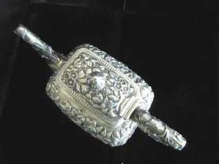 Antique American Art Nouveau 1880 Krider sterling silver Repousse Teapot 23 oz 5