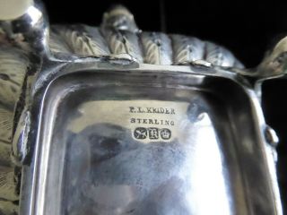 Antique American Art Nouveau 1880 Krider sterling silver Repousse Teapot 23 oz 8