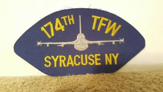 Usaf 174th Tactical Fighter Wing Syracuse,  Ny Hat Patch 5 3/4 X 2:3/4 Inches