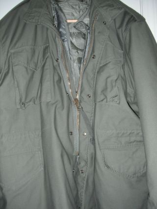 Usmc Army M - 65 Field Jacket Olive Green Size Xxl & Button In Liner Set 2xl