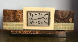 Stunning Large French Art Deco Marble Mantle Clock