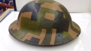 American Wwi Ww1 Doughboy Helmet Camo Camouflage Inner Leather & Straps