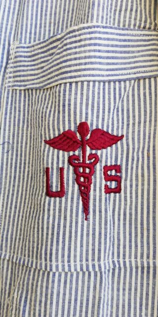 US ARMY MEDICAL DEPARTMENT USMD BATH ROBE SUMMER 1951 SEERSUCKER 3