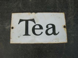 37951 Old Antique Vintage Enamel Sign Shop Advert Tea Tin Caddy