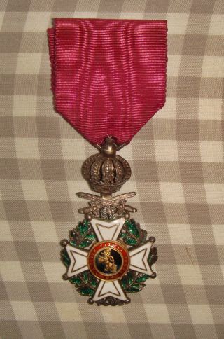 Early Belgium Order Of Leopold C.  1860 With Crossed Swords Military Award