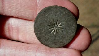 Revolutionary War - Dug 18th Century Tombac Star Designed Button - 24mm