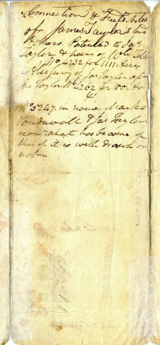 REVOLUTIONARY WAR VIRGINIA MILITARY SURVEY OF LANDS OWNED BY JAMES TAYLOR JR 2