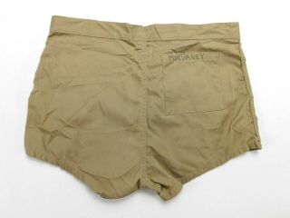 US Navy USN Military Khaki Polyester Cotton Mens Swimmers Trunks Swim Shorts 34 5