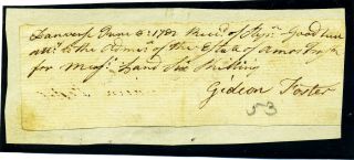Revolutionary War Hero Gideon Foster Autograph Note 1782 Lexington & Bunker Hill