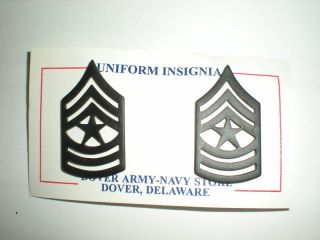 Us Army Sgt Major Subdued Metal Collar Rank - 1 Pair