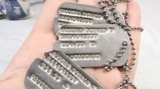 1954 1955 US Army Dog Tags Dogtags Donald Rogers 2