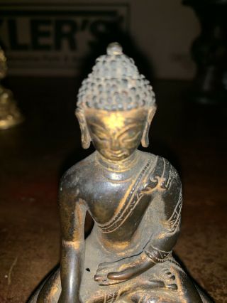 Antique Gilt Bronze Buddha Shakyamuni China Tibet Statue 12