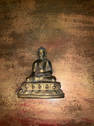 Antique Gilt Bronze Buddha Shakyamuni China Tibet Statue 5
