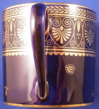 Vintage Sevres Cobalt Blue,  Gold Porcelain Cup & Saucer Porzellan Tasse French 9